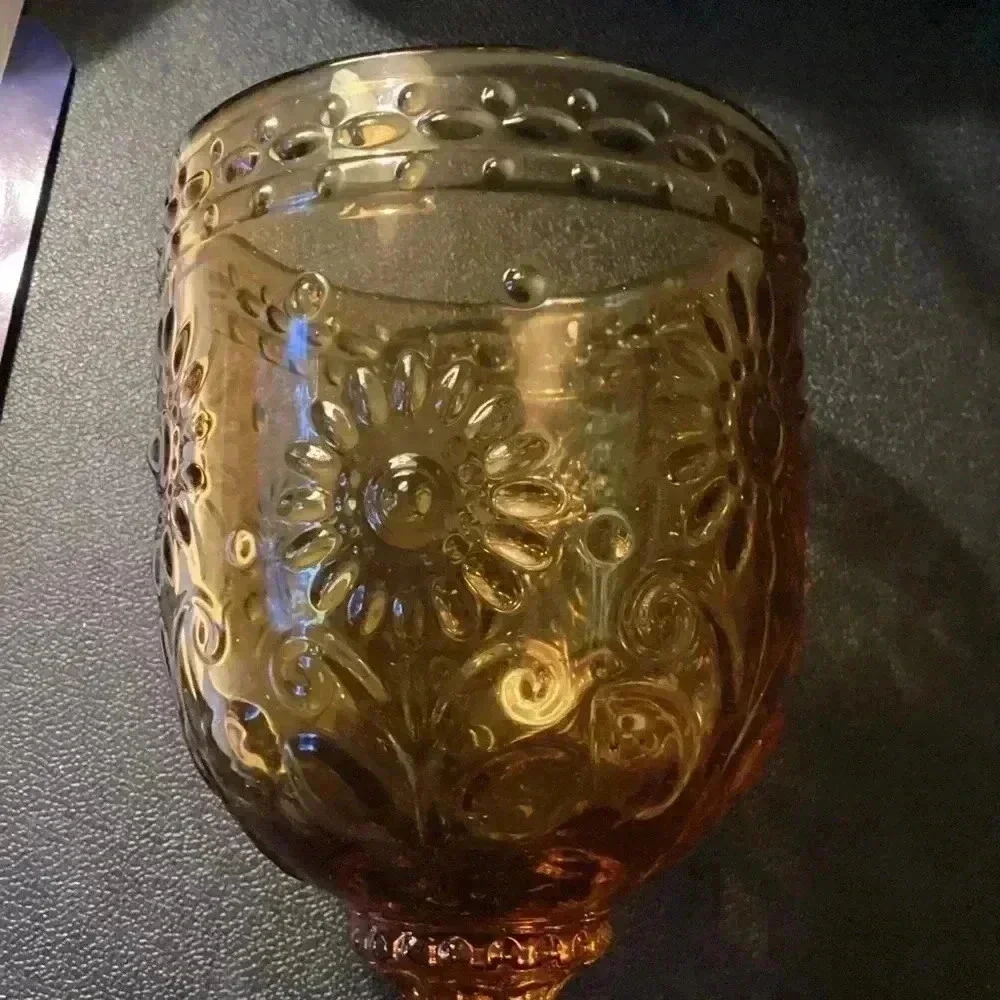 Vintage Wine Glass Goblets Gold Amber Color set of 2 for $25, set of 4 for $40